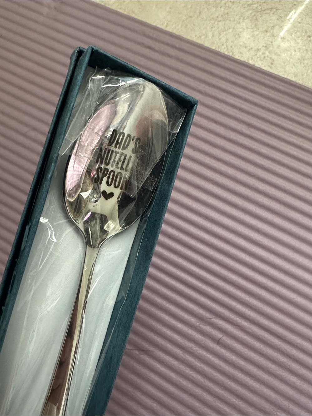 Engraved Stainless Steel 'DAD NUTELLA SPOON' in Silver - Picture 2 of 3